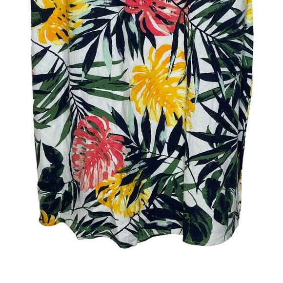 Jodi Kristopher Tropical Tie Front Summer Dress Strap Linen Blend 1 Women NWT - Picture 4 of 8